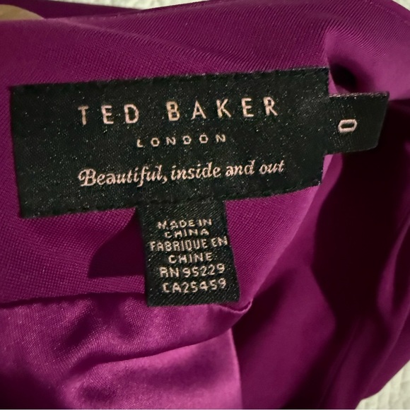 Ted Baker Pink Asymmetrical One-Shoulder Cocktail Dress Ted size 0 IS size 2 - Picture 14 of 16